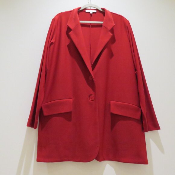 SYMPLI The Blazer in Red Stretch Jersey Lagenlook Comfort Travel Size US 12 NWT - Picture 8 of 13